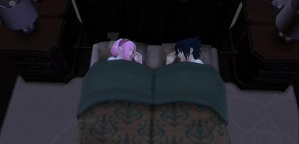  Sakura Follada por los clones de Naruto Gangbang al frente de Sasuke Dormido Netorare